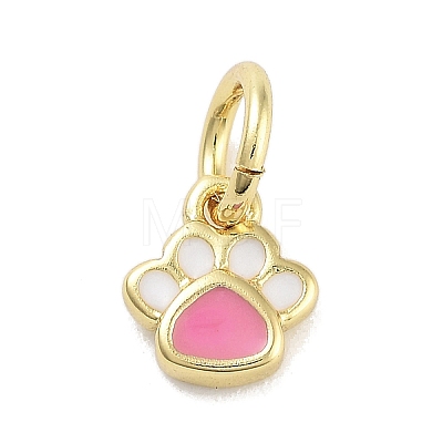 Real 18K Gold Plated Brass Enamel Charms KK-M293-22G-02-1