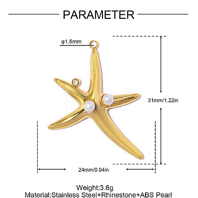 304 Stainless Steel Rhinestone Pendants STAS-OY019-41G-1