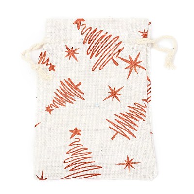 Christmas Theme Cotton Fabric Cloth Bag X-ABAG-H104-B19-1