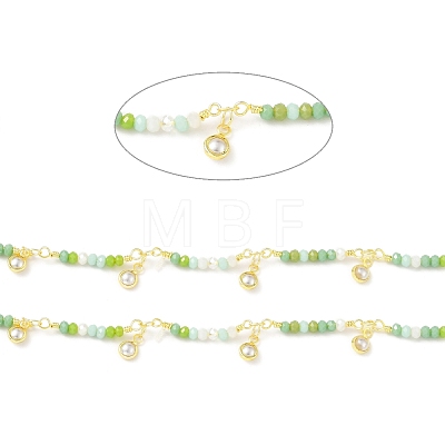 Handmade Round Glass Beaded Chain CHC-E023-20G-01-1