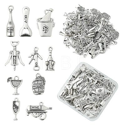 100pcs 10 Style Tibetan Style Alloy Pendants TIBEP-CJ0001-27-1