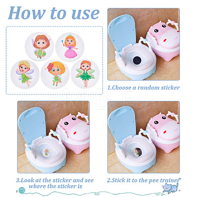 Round Dot PVC Potty Training Toilet Color Changing Stickers DIY-WH0488-31E-1