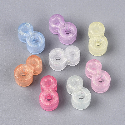 Luminous Frosted Transparent Acrylic Beads TACR-T029-21I-1
