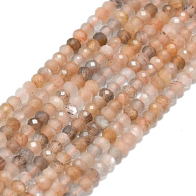 Natural Peach Moonstone Beads Strands G-G106-A34-01-1