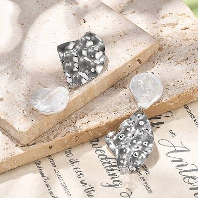 304 Stainless Steel Dangle Stud Earrings EJEW-F354-02P-1