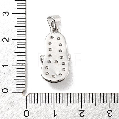 Rack Plating Brass Micro Pave Cubic Zirconia Pendants KK-D359-32P-1