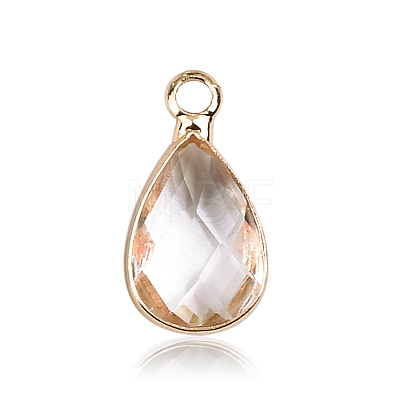 Faceted Glass Pendants FIND-WH0097-40D-G-1