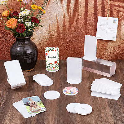 12Pcs Heat Transfer Blank Acrylic Display Stands for Photo AJEW-FG0005-90-1