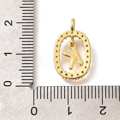 Brass Micro Pave Cubic Zirconia Pendants ZIRC-P123-01G-K02-1