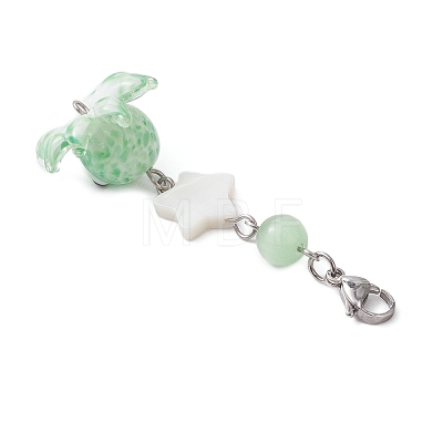 4Pcs Handmade Lampwork Octopus Pendant Decorations HJEW-TA00430-1