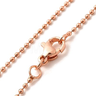 1.5mm Rack Plating Brass Ball Chain Necklaces for Women Men MAK-L044-62RG-1