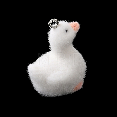 Flocking Opaque Resin Pendants RESI-G123-01D-1