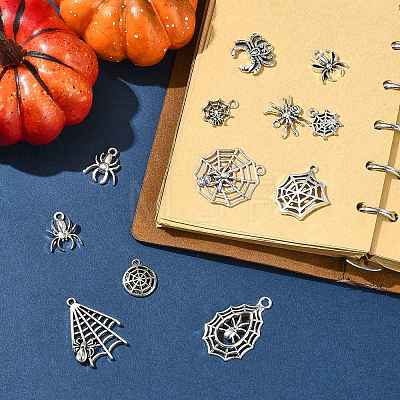 12Pcs 12 Styles Tibetan Style Alloy Pendants FIND-FS0004-67-1