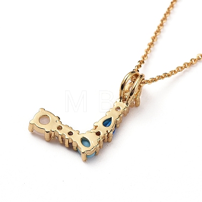 Letter Brass Initial Pendants Necklaces NJEW-JN02584-04-1