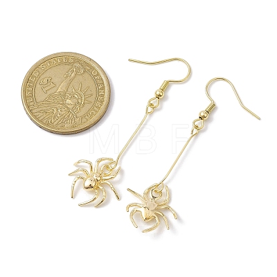 Halloween Spider Brass Dangle Earrings EJEW-JE05859-1