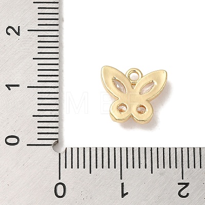 Brass Pave Clear Cubic Zirconia Charms KK-G499-10G-1