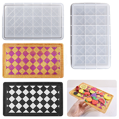 Rectangle with Rhombus Pattern Silicone Tray Molds with Edges SIMO-PW0006-074-1
