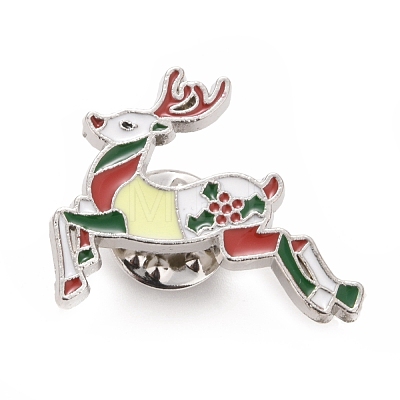 Christmas Reindeer Enamel Pin JEWB-G010-04P-1