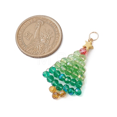 Christmas Theme Glass Pendants PALLOY-JF02890-1