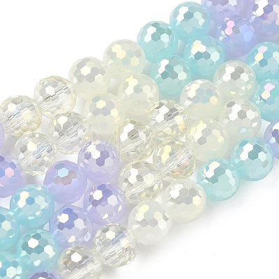 Electroplate Glass Beads Strands EGLA-D300-06-8mm-12-1