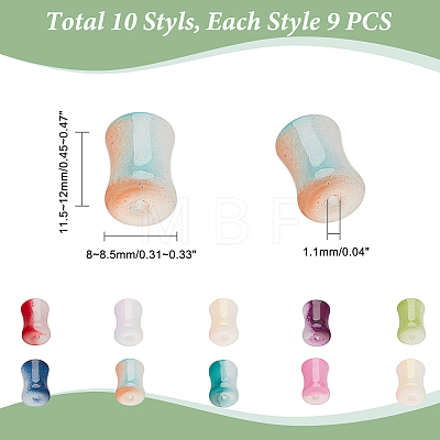  90Pcs 10 Colors Glass Beads Strands GLAA-NB0001-55-1