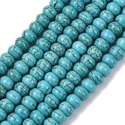 Synthetic Turquoise Beads Strands TURQ-G109-6x4mm-10-1