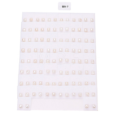 Natural Pearl Stud Earrings EJEW-R133-06A-1