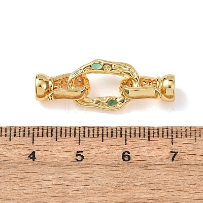 Brass Micro Pave Cubic Zirconia Fold Over Clasps KK-D259-08B-G-1