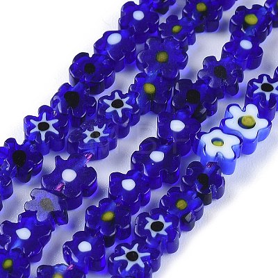 Handmade Millefiori Glass Bead Strands LAMP-J035-6mm-14-1