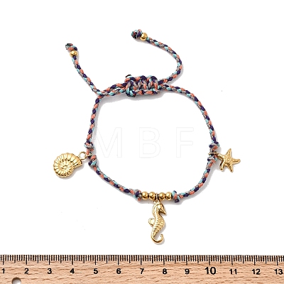 Ocean Series 304 Stainless Steel Charm Bracelets BJEW-K237-25B-G-1