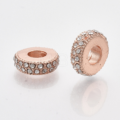 Rose Gold Plated Alloy European Beads MPDL-S067-24-1