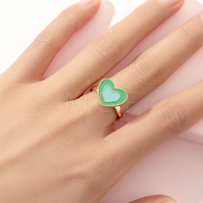 Alloy Enamel Rotatable Cuff Open Rings FS-WGEC271-20-1