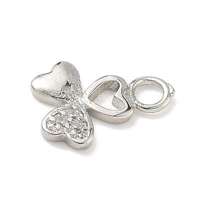 Brass Micro Pave Clear Cubic Zirconia Charms LS-KK-H528-06A-P-1
