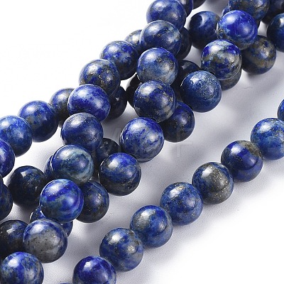 Natural Lapis Lazuli Round Beads Strands G-I181-09-8mm-1