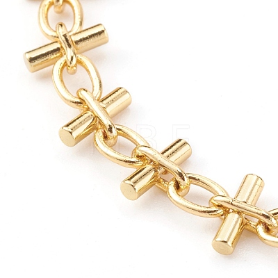 Brass Bar Link Chain Bracelets BJEW-JB06004-1