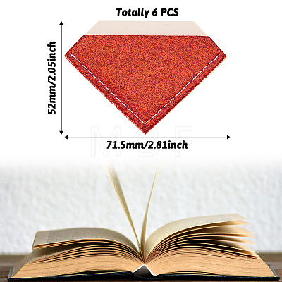 Glitter Imitation Leather Book Corner Protectors AJEW-TAC0038-03B-1