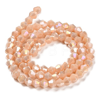 Opaque Solid Color Electroplate Glass Beads Strands EGLA-A039-P4mm-B06-1