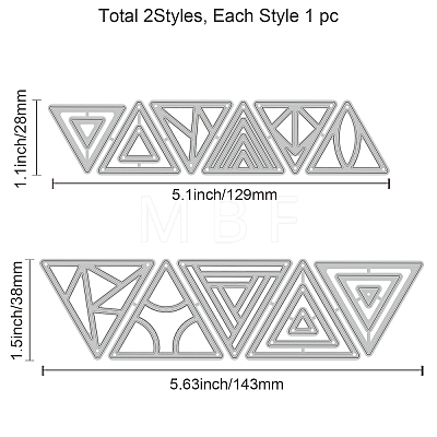 2Pcs 2 Styles Carbon Steel Cutting Dies Stencils DIY-WH0309-857-1