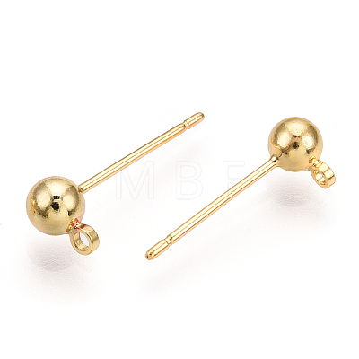 Brass Stud Earring Findings LS-KK-I649-10G-NF-1