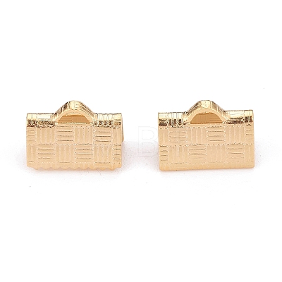 304 Stainless Steel Ribbon Crimp Ends LS-STAS-P249-27B-G-1