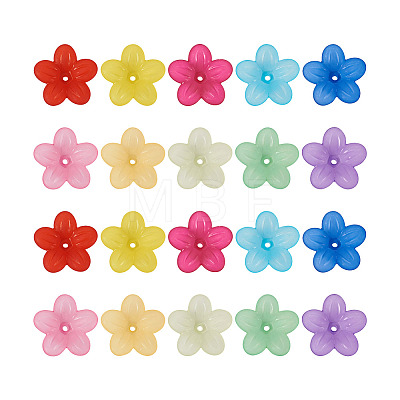 Yilisi 200Pcs 10 Colors Frosted Acrylic Bead Caps MACR-YS0001-02-1