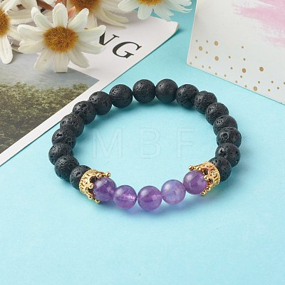 Natural Mixed Stone Beads Stretch Bracelets BJEW-JB06605-1