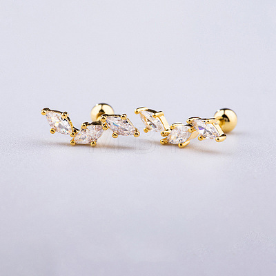 Brass Pave Clear Cubic Zirconia Cartilage Earrings FS-WGEDAE7-18-1