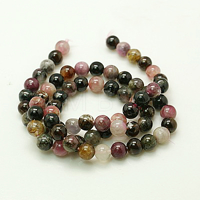 Natural Tourmaline Beads strands G-C068-6mm-8-1