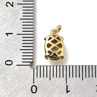 Oval Brass with Glass Charms KK-G525-08G-1