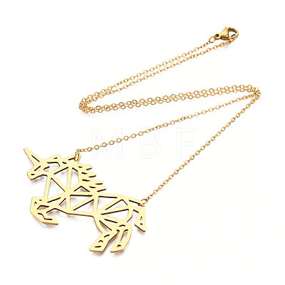 201 Stainless Steel Pendant Necklaces NJEW-T009-JN035-2-40-1