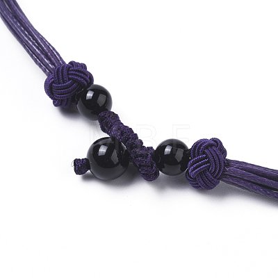 Adjustable Waxed Cord Necklace Making MAK-L027-A05-1
