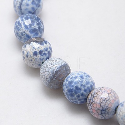 Natural Fire Crackle Agate Beads Strands G-L084-14mm-34-1