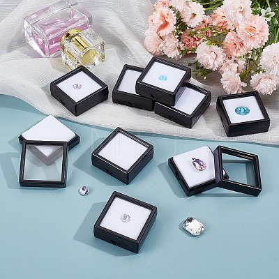 Square Plastic Loose Diamond Display Boxes CON-WH0092-61B-02-1