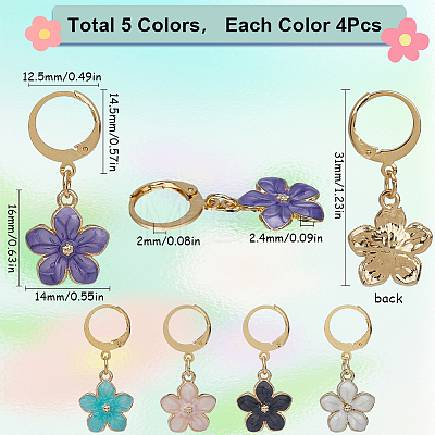 Flower Alloy Enamel Pendant Decorations HJEW-SC00039-1